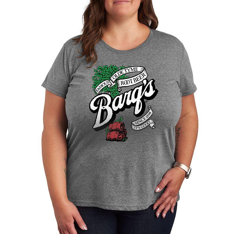 Plus Coca-Cola Barqs Graphic Tee, Womens Grey Gray Product Image
