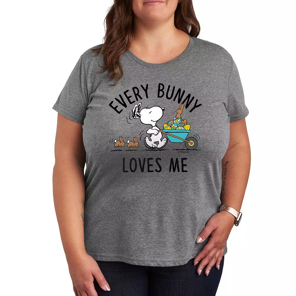 Plus Peanuts Snoopy Every Bunny Loves Me Graphic Tee, Women's,  Product Image