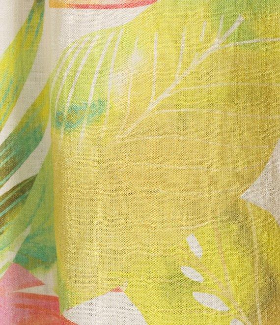 Tommy Bahama Tropicana Isle Printed Woven Split V-Neck Short Puff Sleeves Top Product Image