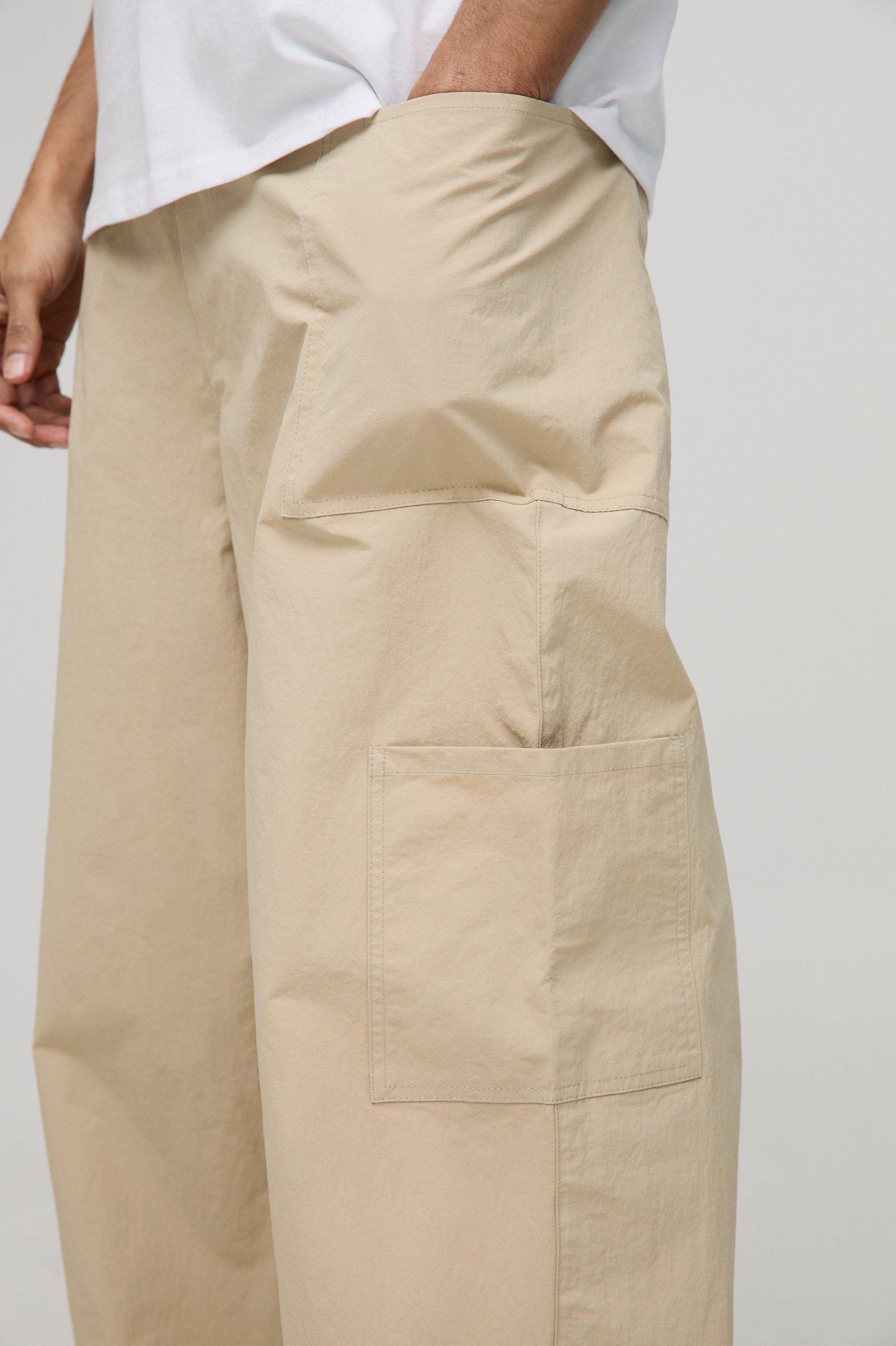 Elasticated Waist Parachute Cargo Pants | boohooMAN USA Product Image