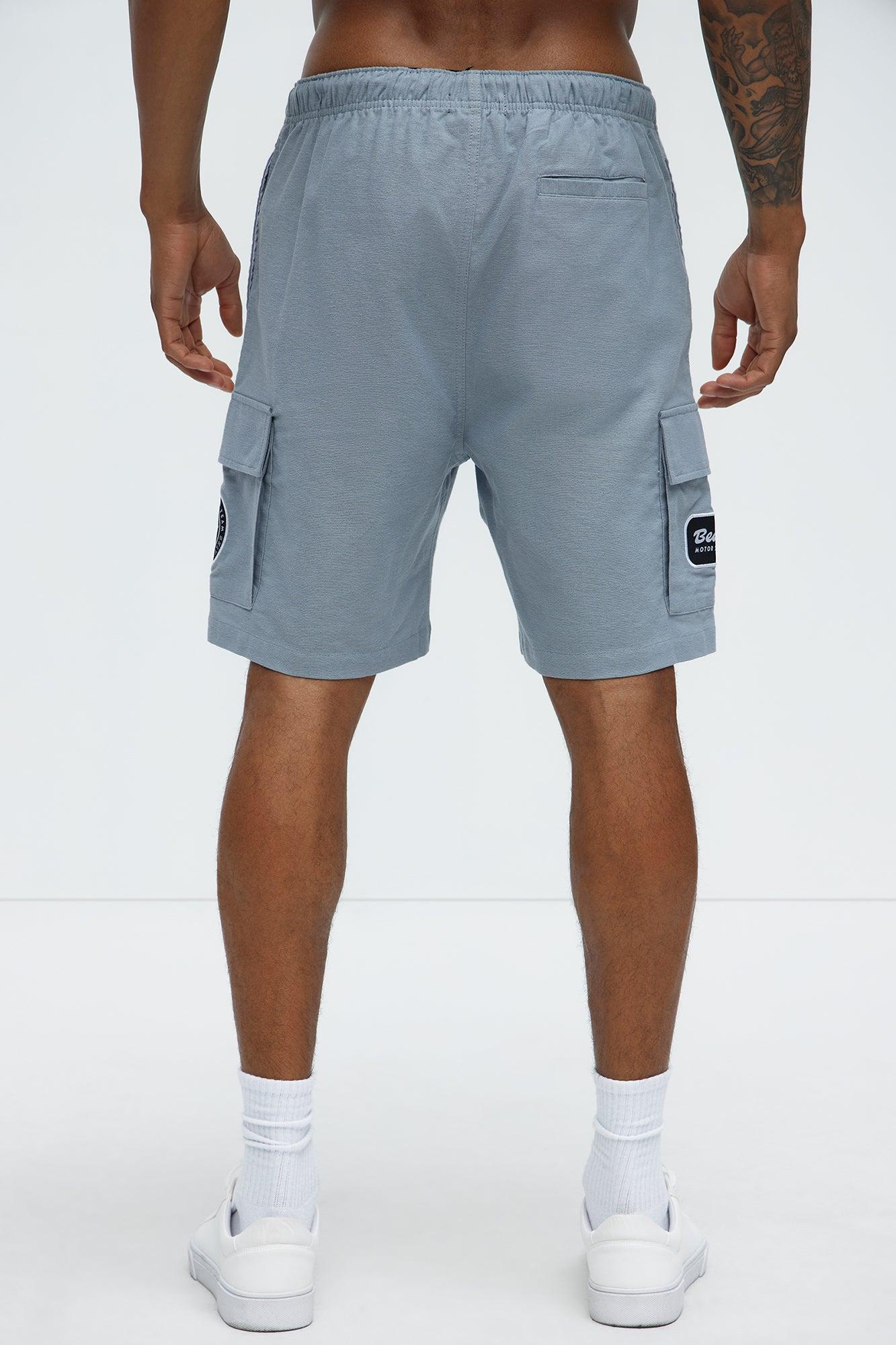 Bedstuy Patch Relaxed Shorts - Light Blue Product Image