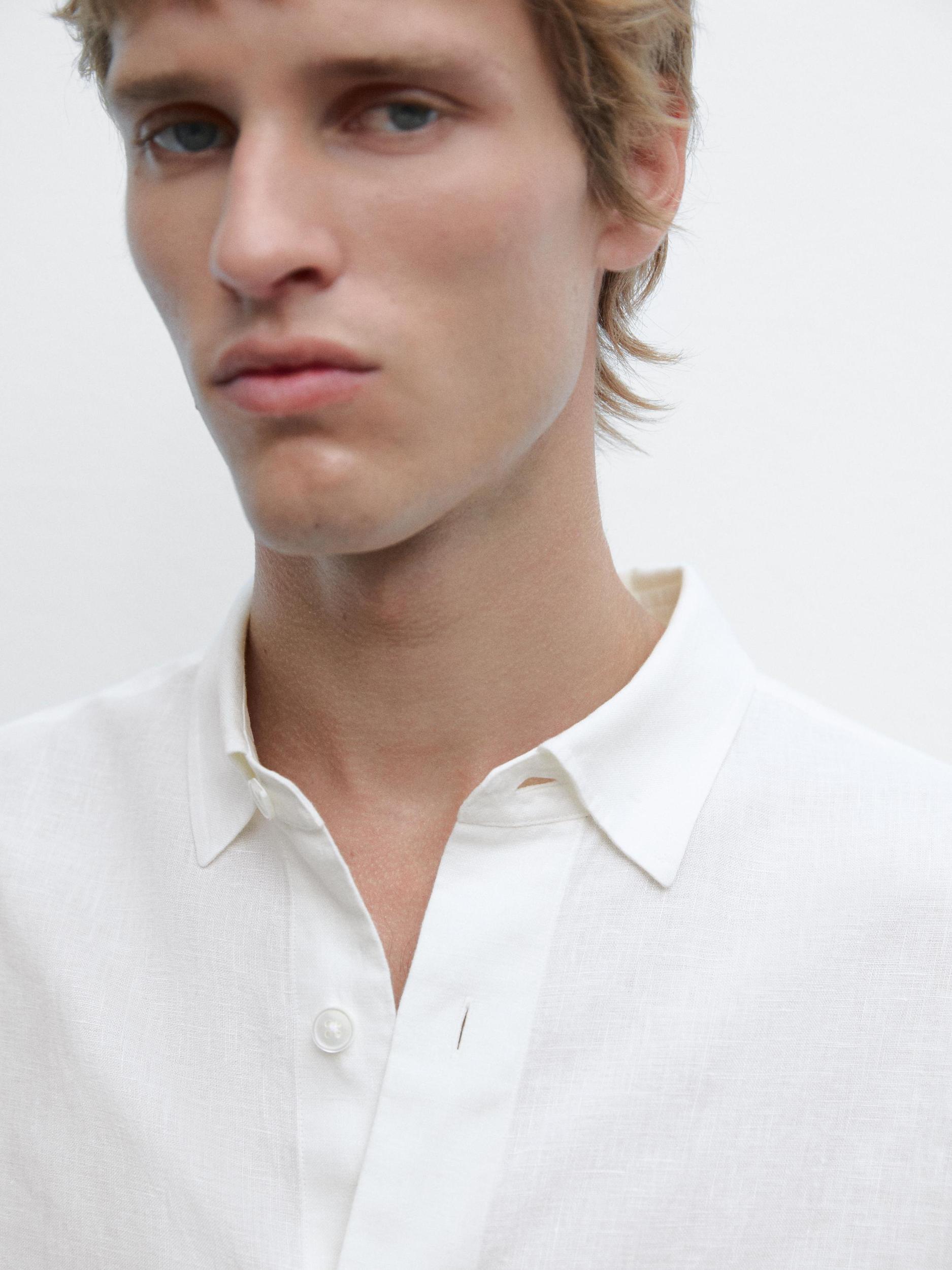 100% linen regular fit shirt Product Image