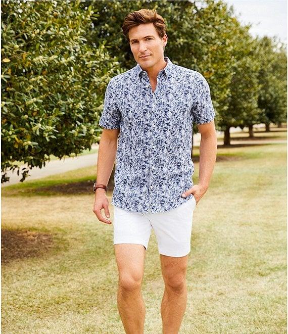 Cremieux Blue Label French Linen Paisley Print Short Sleeve Woven Shirt Product Image