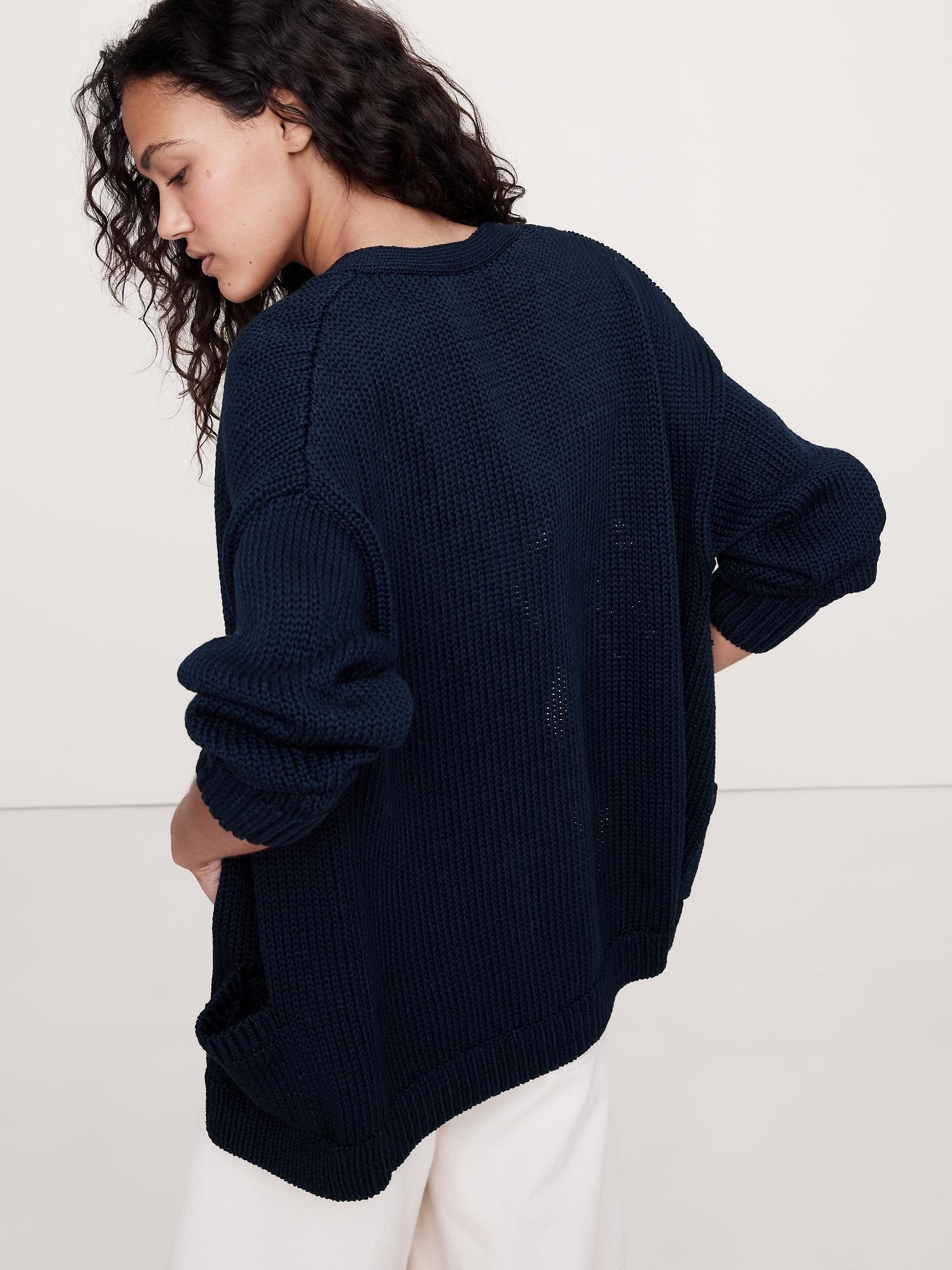 Oversized Cotton Long Cardigan Product Image