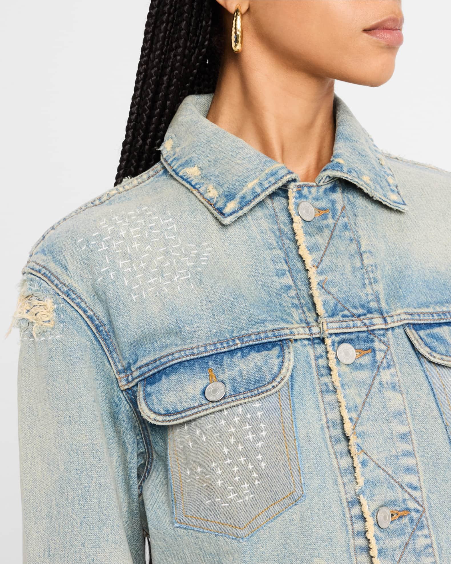 Oli Patchwork Denim Jacket with Cape Product Image