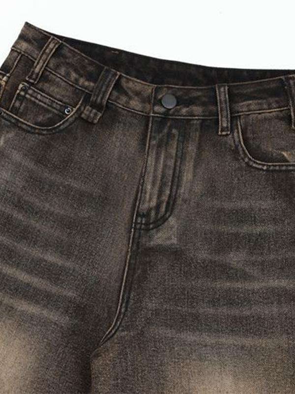 Men'S Vintage Washed Loose Straight Shorts Product Image