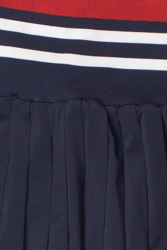 Striped Waist Pleated Skort Product Image