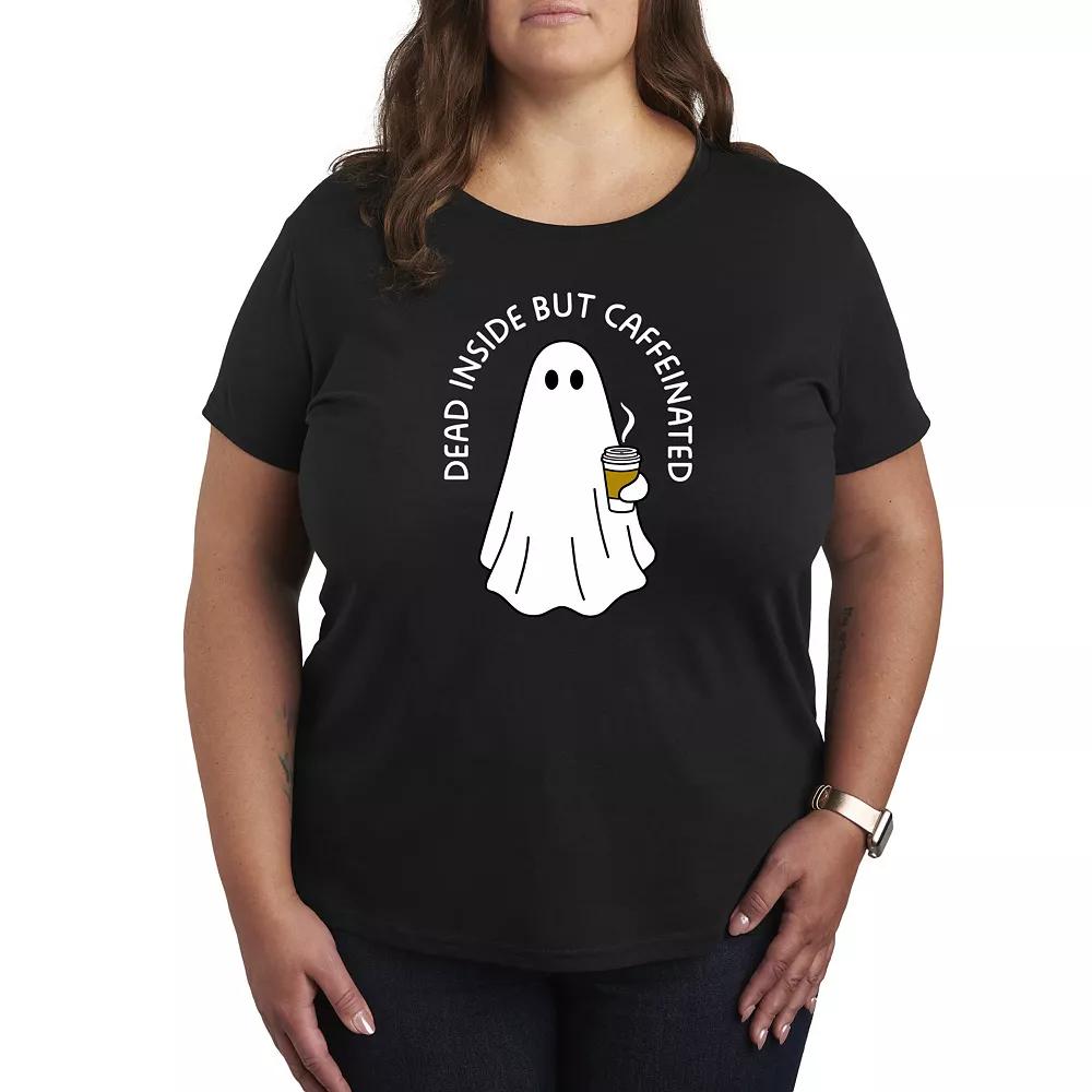 Plus Size Caffeinated Ghost Graphic Tee, Womens Blue Product Image