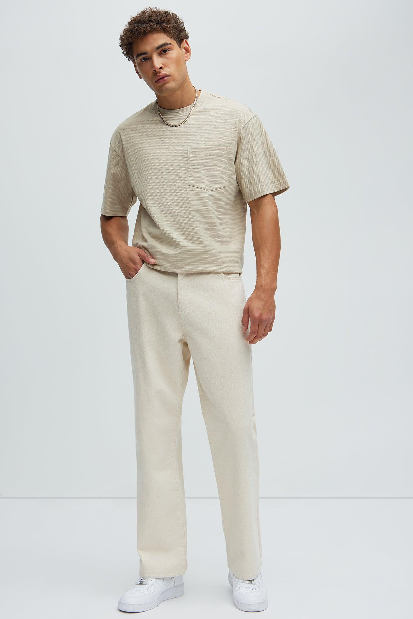 Gon Be Aight Textured Relaxed Short Sleeve - Taupe Product Image