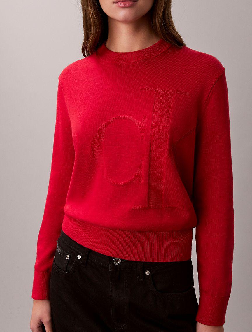 Smooth Cotton Monogram Sweater Product Image