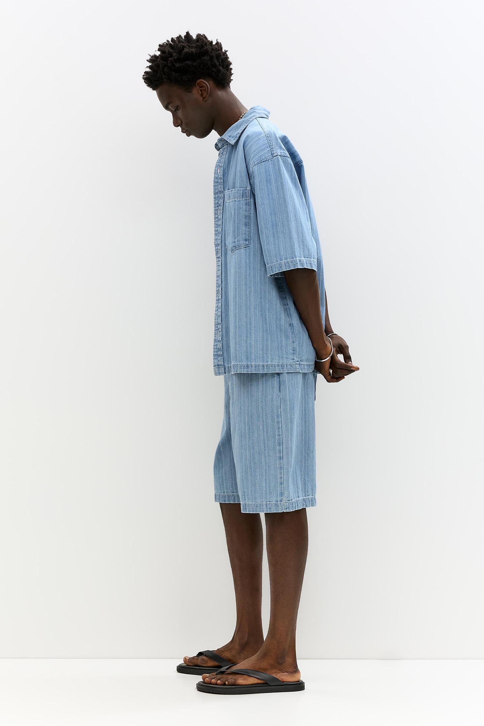 Jacquard denim Bermuda shorts Product Image