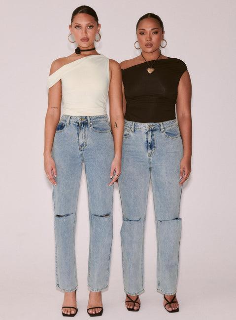 Holland High Rise Straight Leg Jeans Denim Product Image