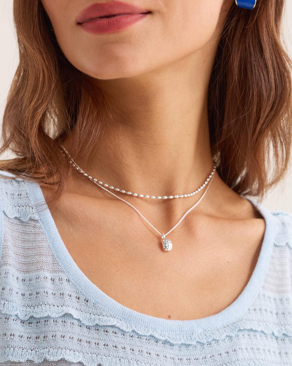Metal Pearl Double Necklace Product Image