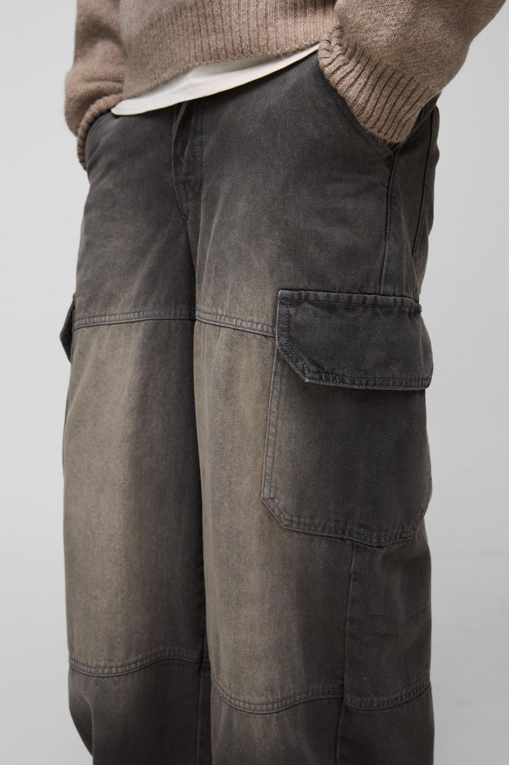 Super Baggy Rigid Cargo Denim Jeans | boohooMAN USA Product Image