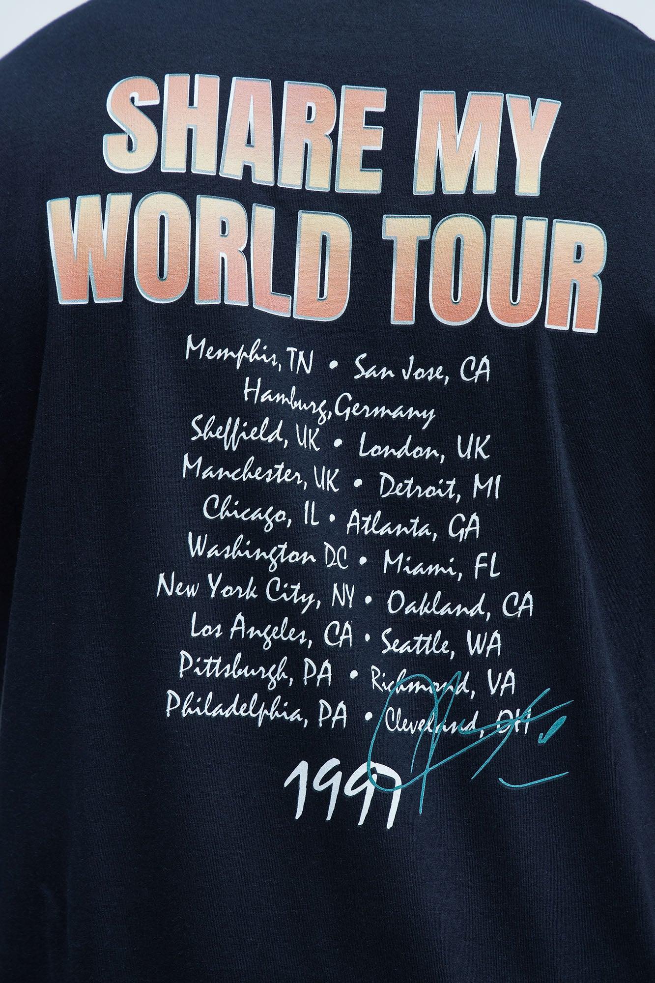 Aaliyah Share My World Tour Short Sleeve Tee - Black Product Image