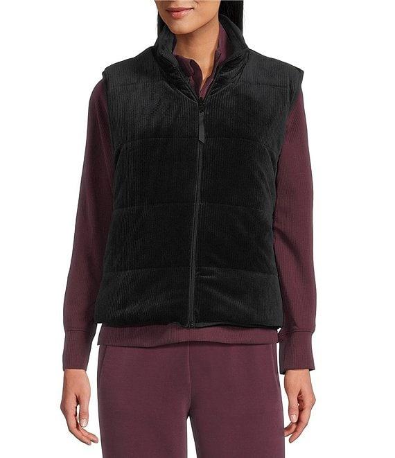 Westbound ULTRA LUXE Athleisure Reversible Sleeveless Zipper Front Velvet Vest Product Image