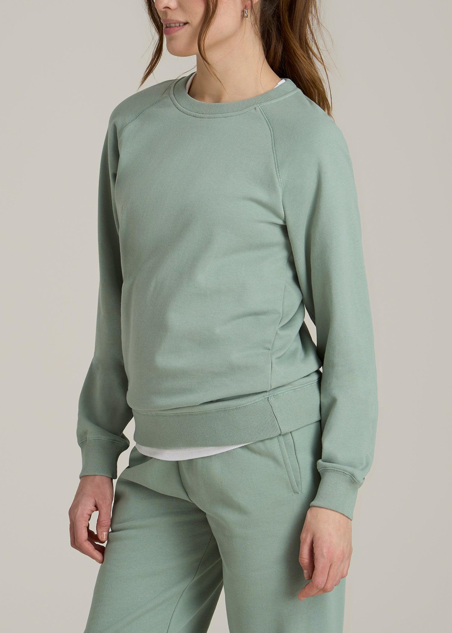 Wearever French Terry Crewneck Sweatshirt for Tall Women in Seagrass Female Product Image