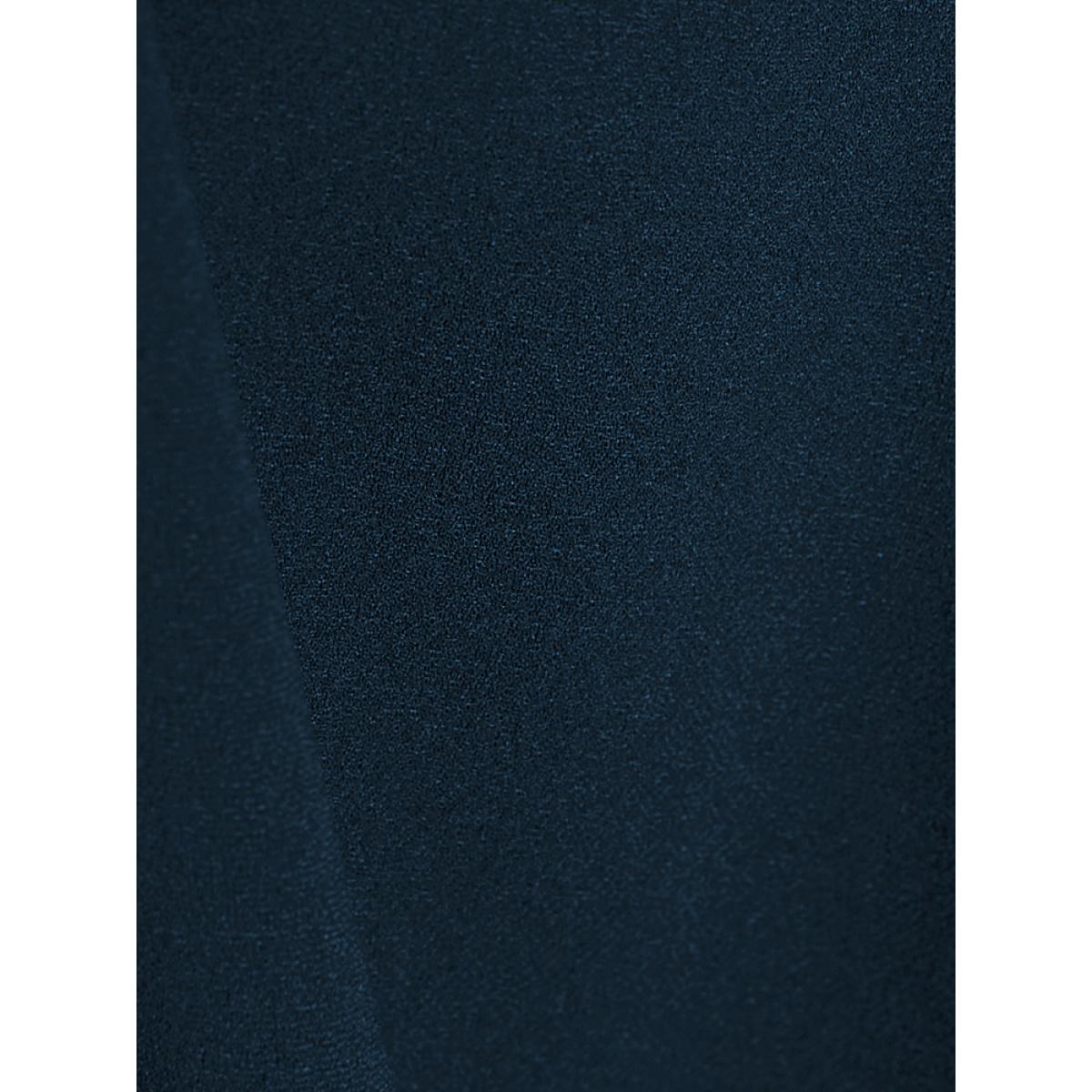 Plus Size Solid Knotted Sleeve Pocket Wrap Ruffle Asymmetrical Hem Dress Aegean Women Office Plain V-neck Long Sleeve Curvy Midi Dress BloomChic 14-16/1X Product Image