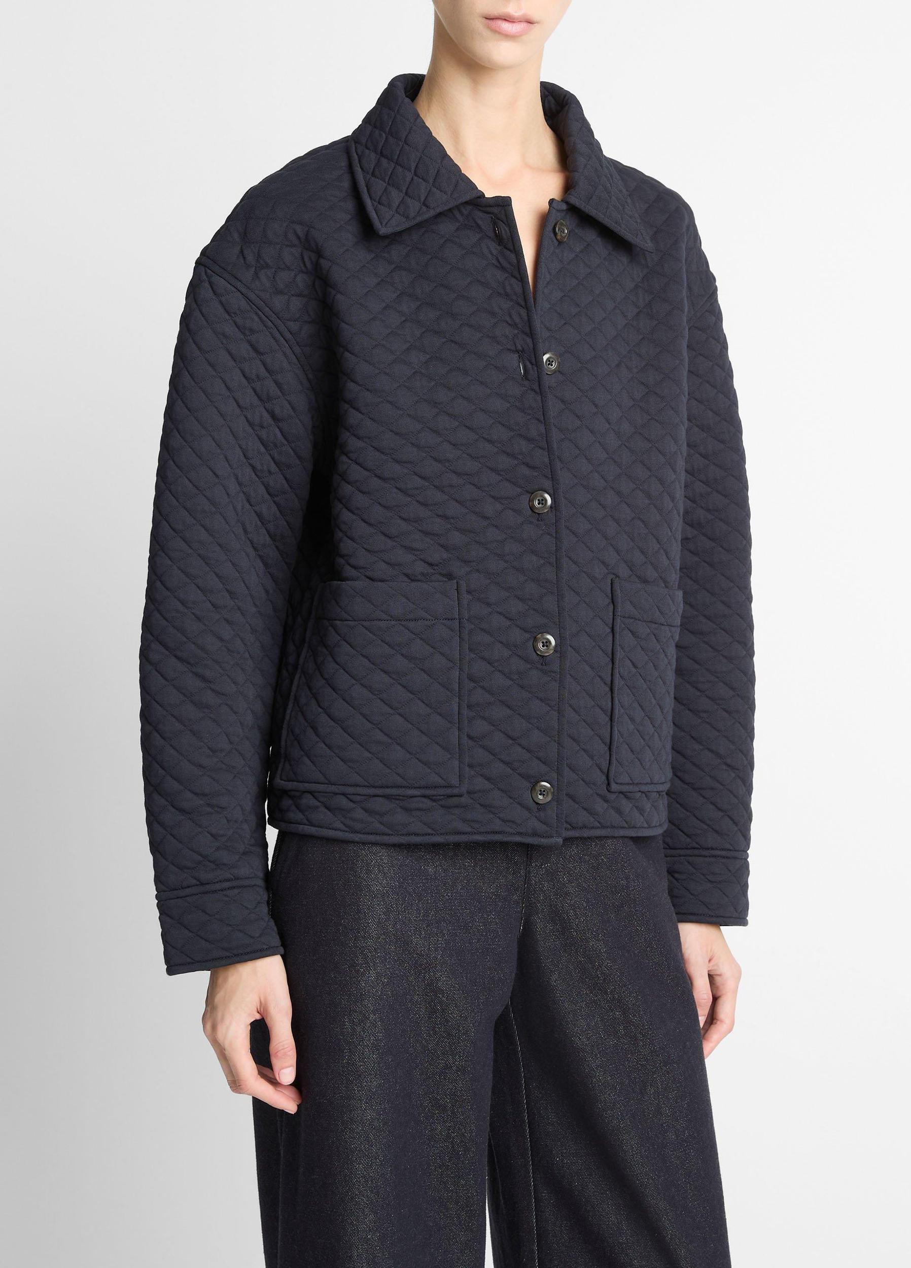 Quilted Cotton-Blend Collared Jacket Product Image