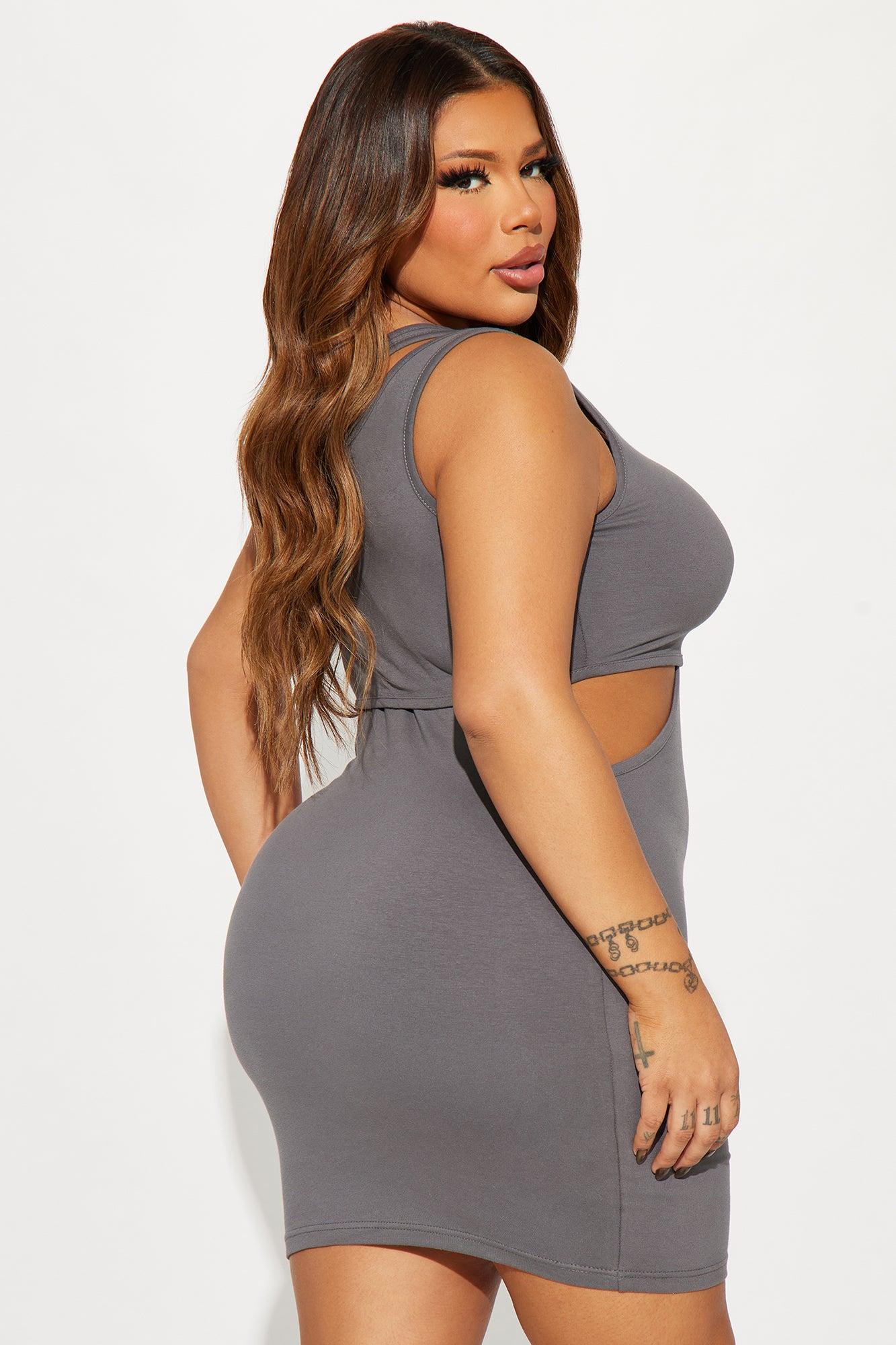 Chelsi Jersey Mini Dress - Charcoal Product Image