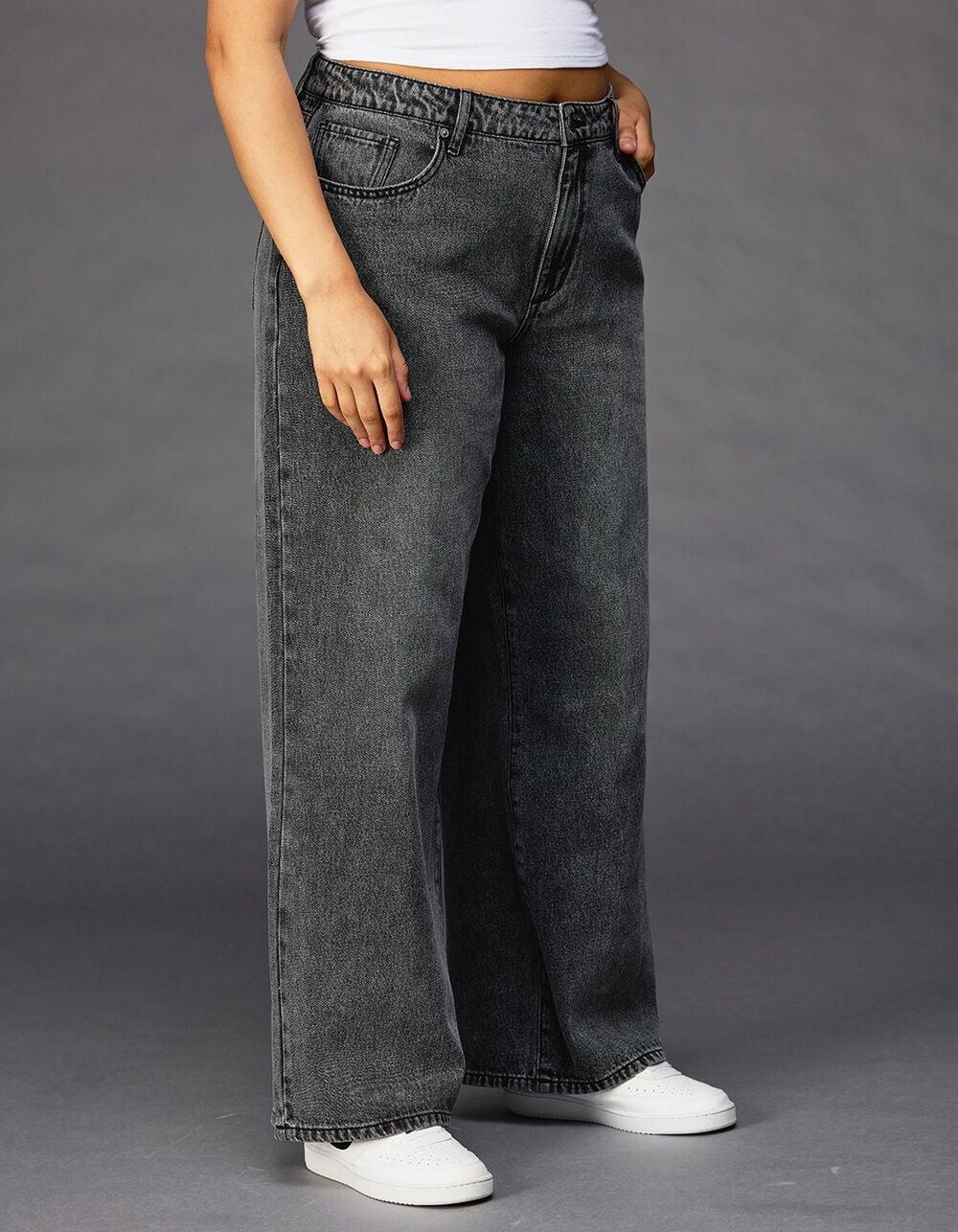 RSQ Womens Mid Rise Wide Leg Jeans - LIGHT WASH Product Image