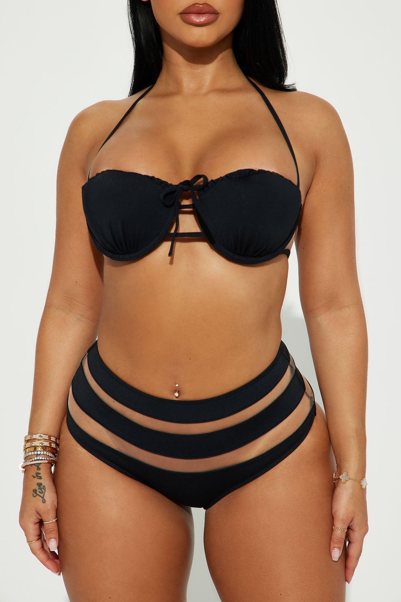 Megan Cutout High Waist 2 Piece Bikini - Black Product Image