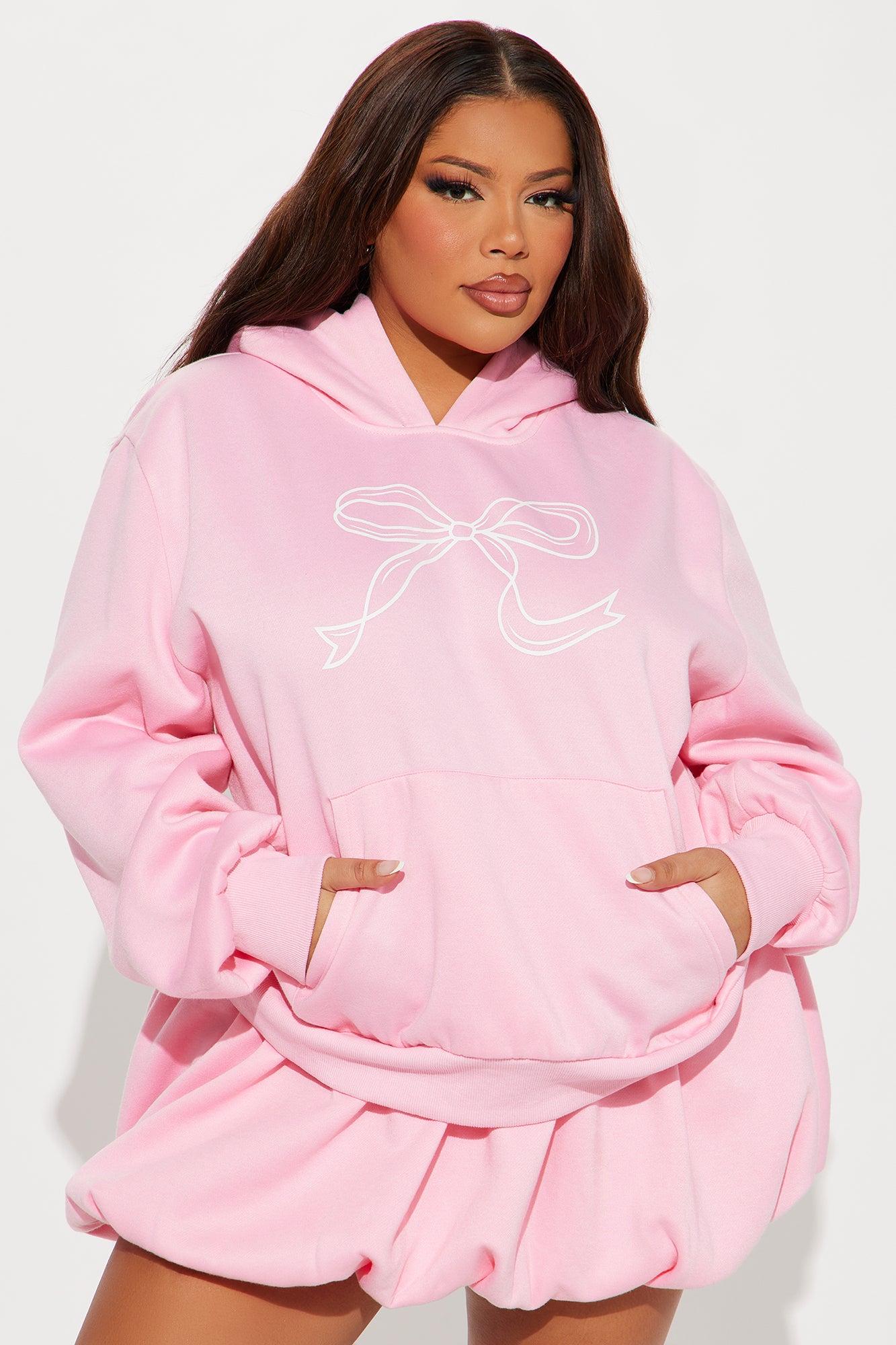 Bow Bubble Skirt Set - Pink Product Image