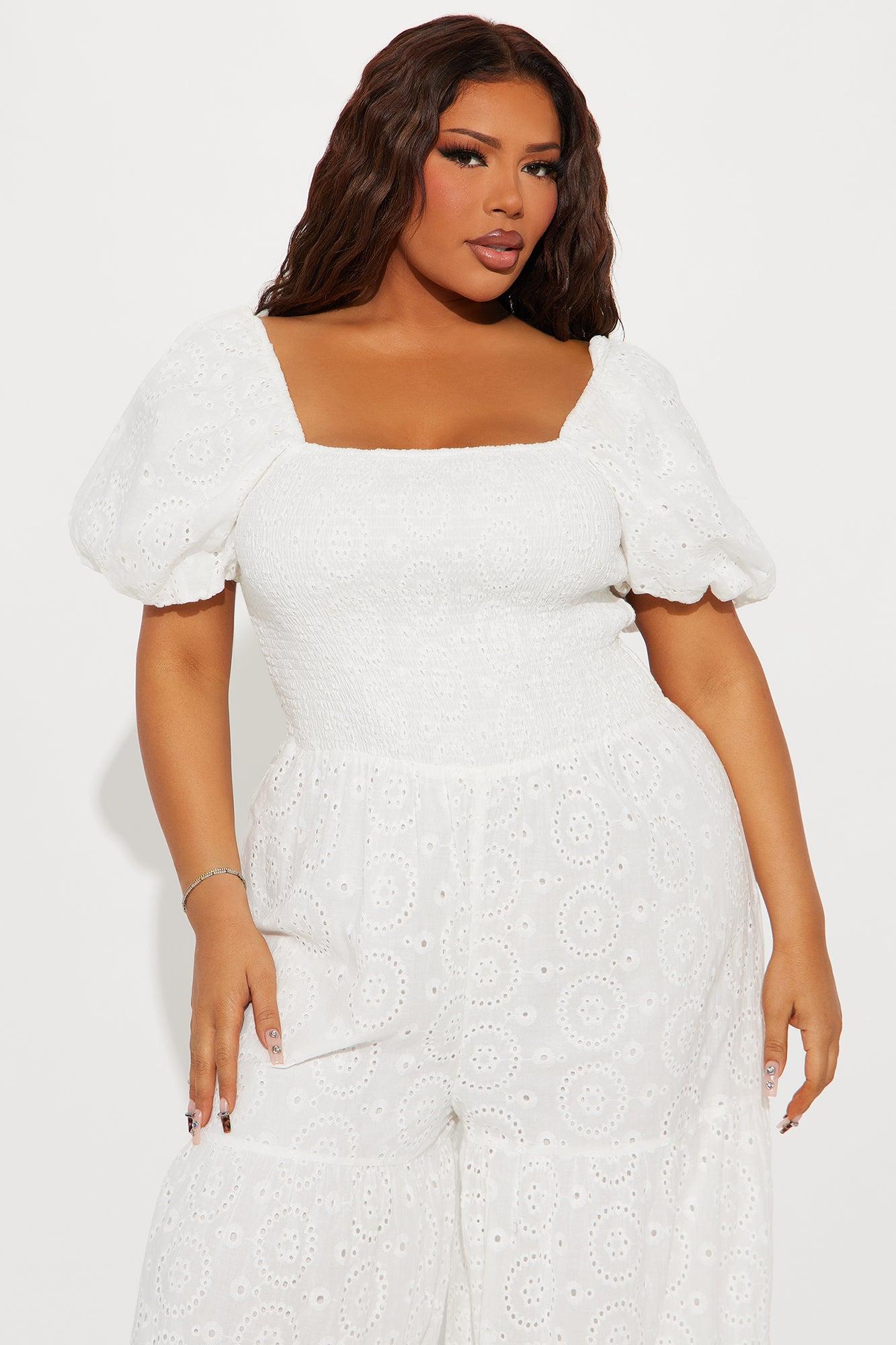 Marlena Eyelet Lace Jumpsuit - White Product Image