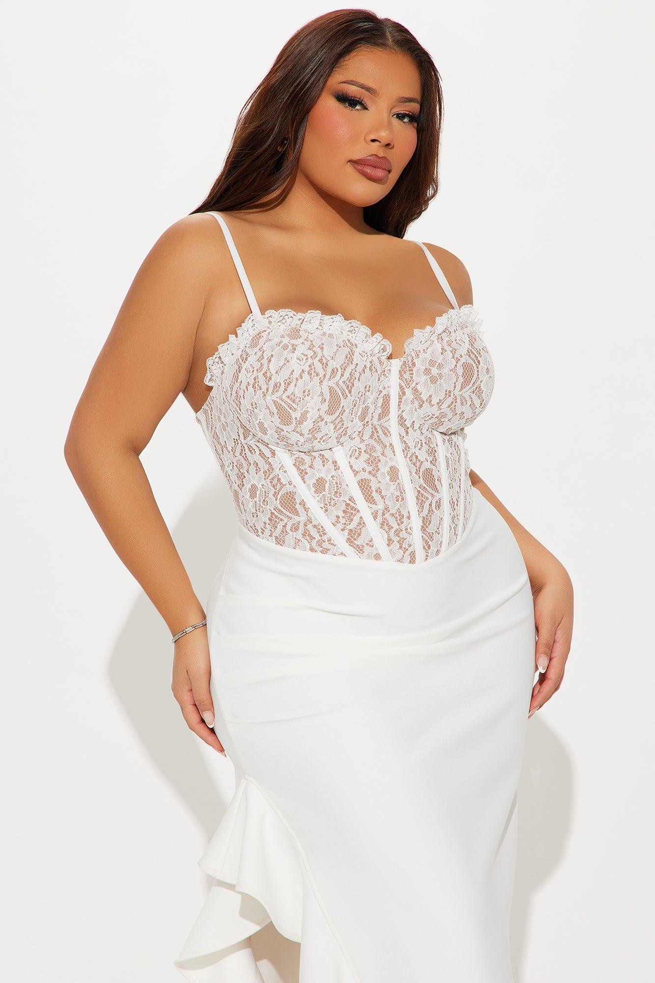Marlena Corset Bandage Midi Dress - White Product Image