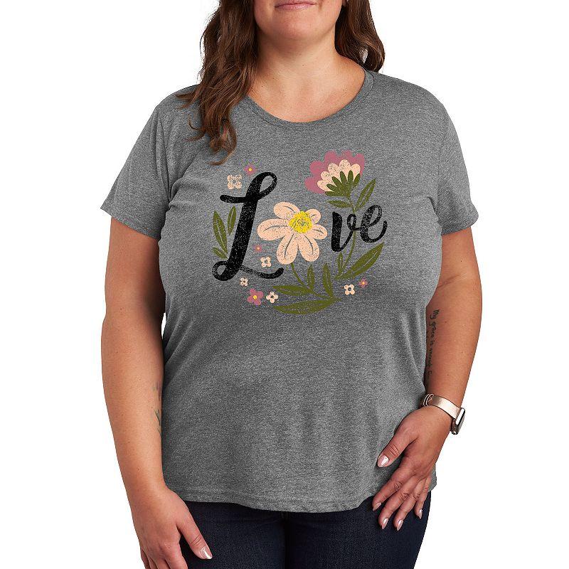 Plus Love Flowers Graphic Tee, Women's,  Product Image