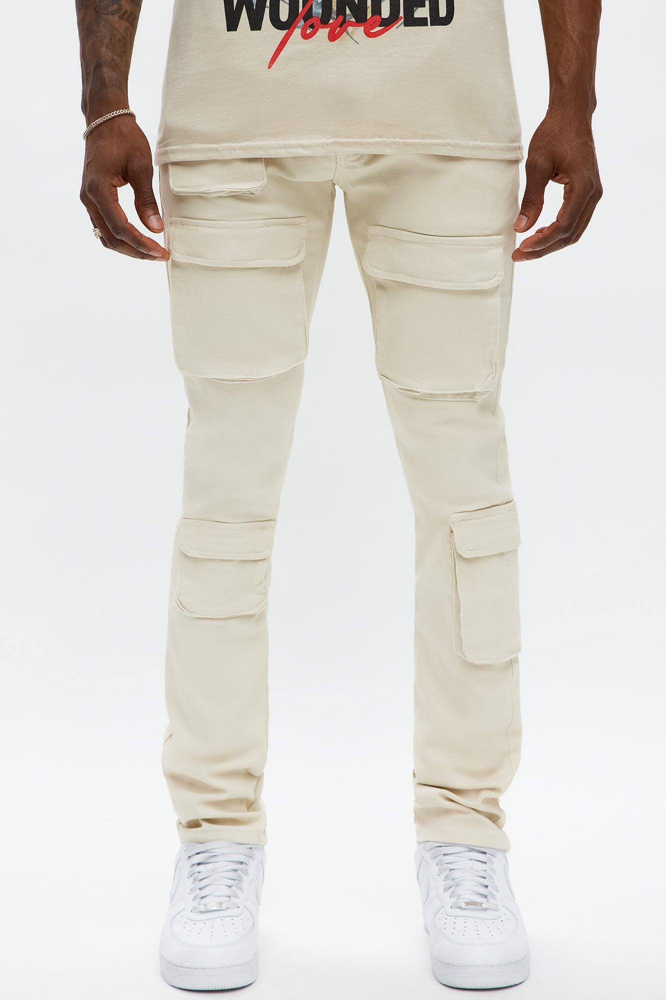 Skinny Pocket Me Cargo Pants - Taupe Male Product Image
