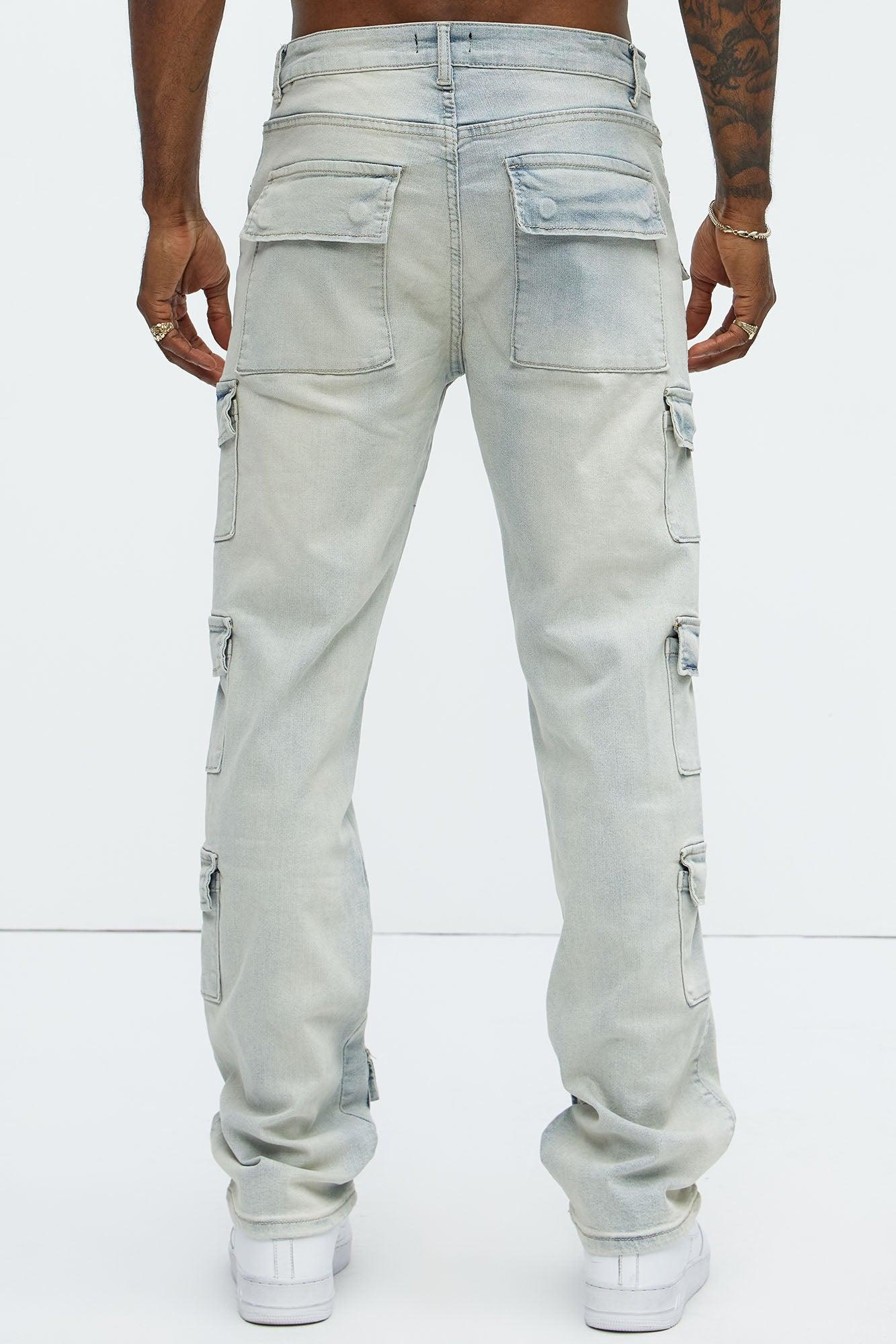 Do It Cargo Straight Jeans - Light Wash Product Image