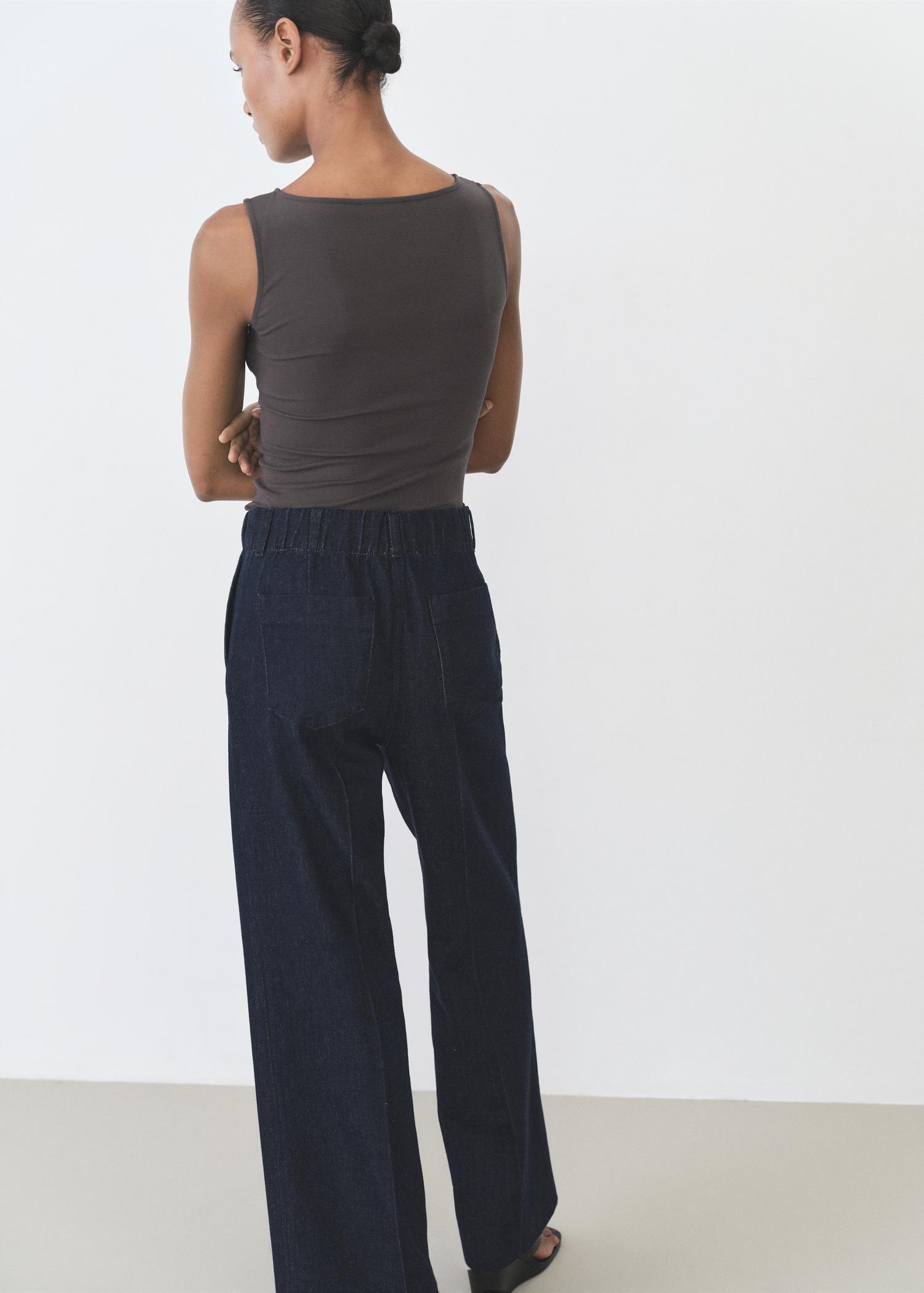 Cotton top with sequin detail - Women | MANGO USA Product Image