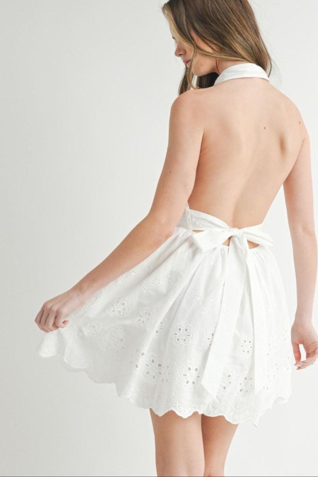 Eyelet Halter Dress Product Image