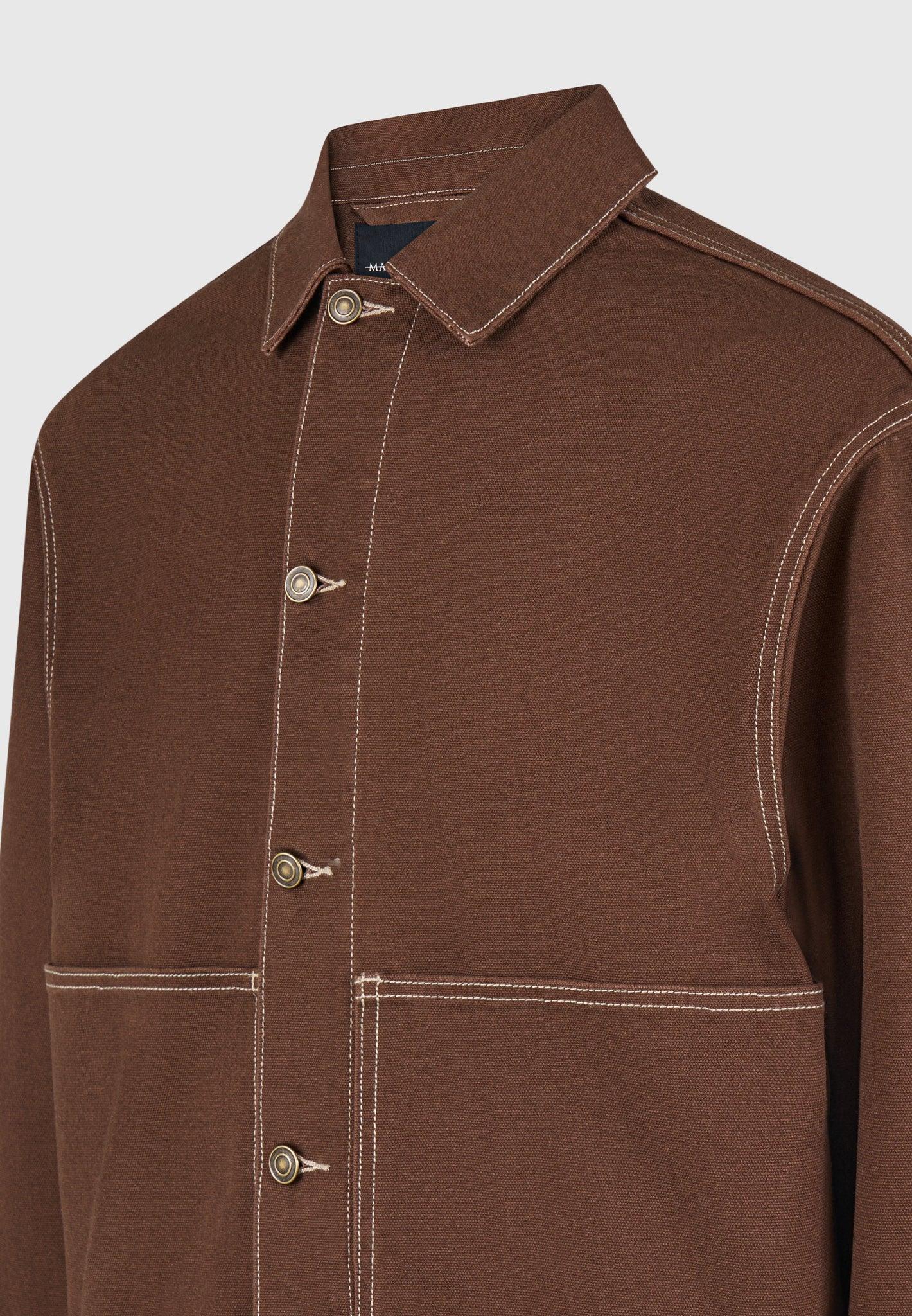Contrast Stitch Carpenter Jacket - Brown Male Product Image