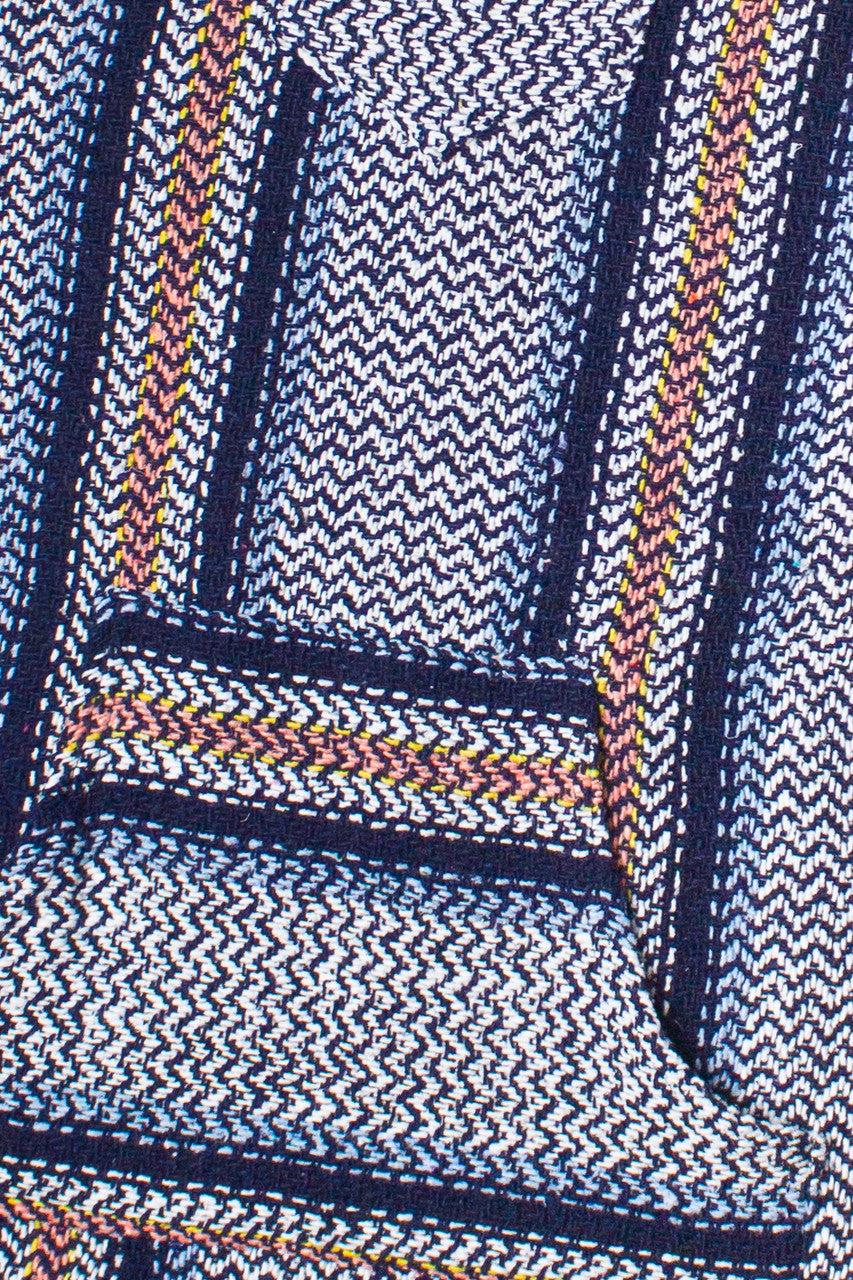 Salmon Stripe Blue Baja Hoodie Product Image