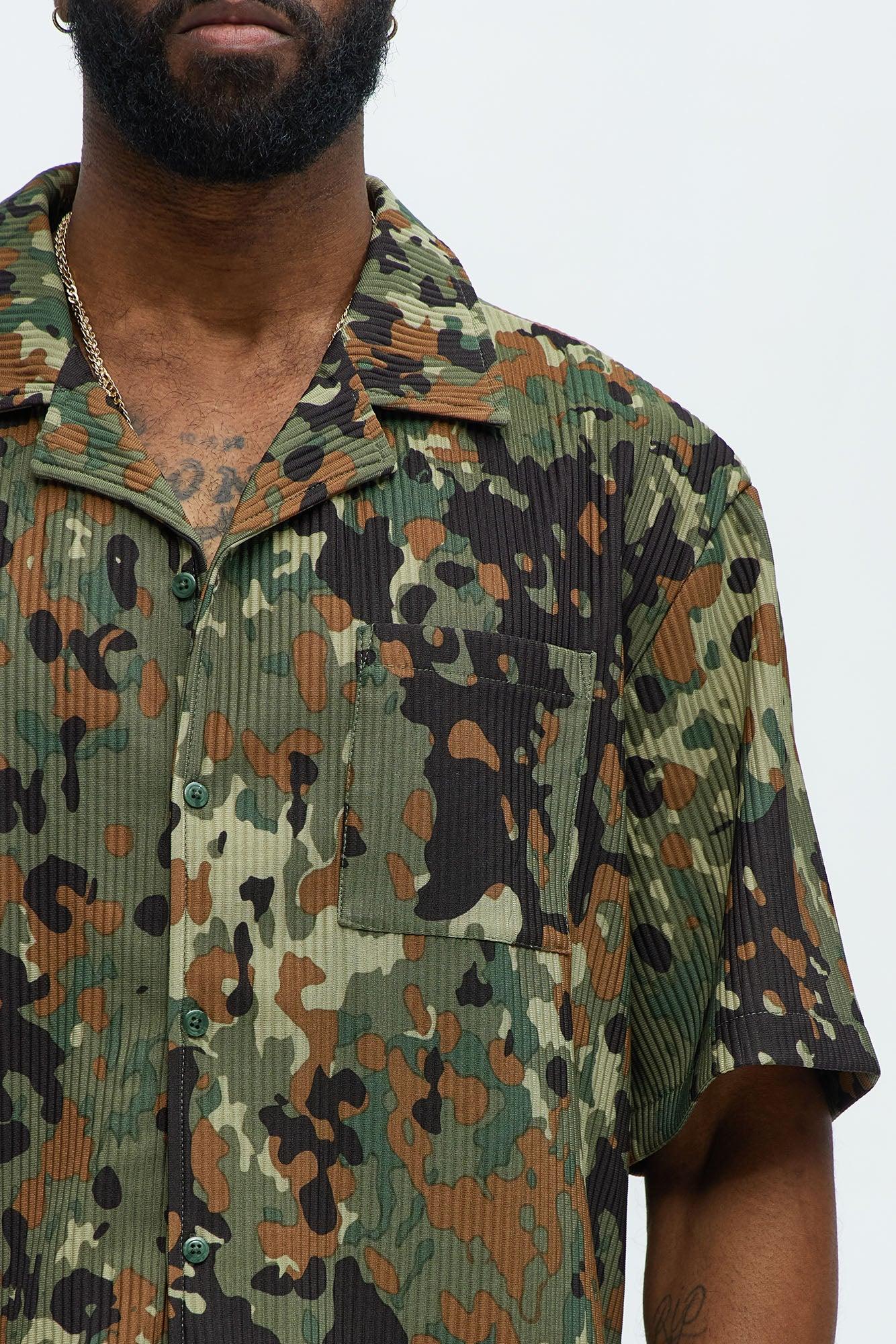Show Up Short Sleeve Cuban Shirt - Camouflage Product Image