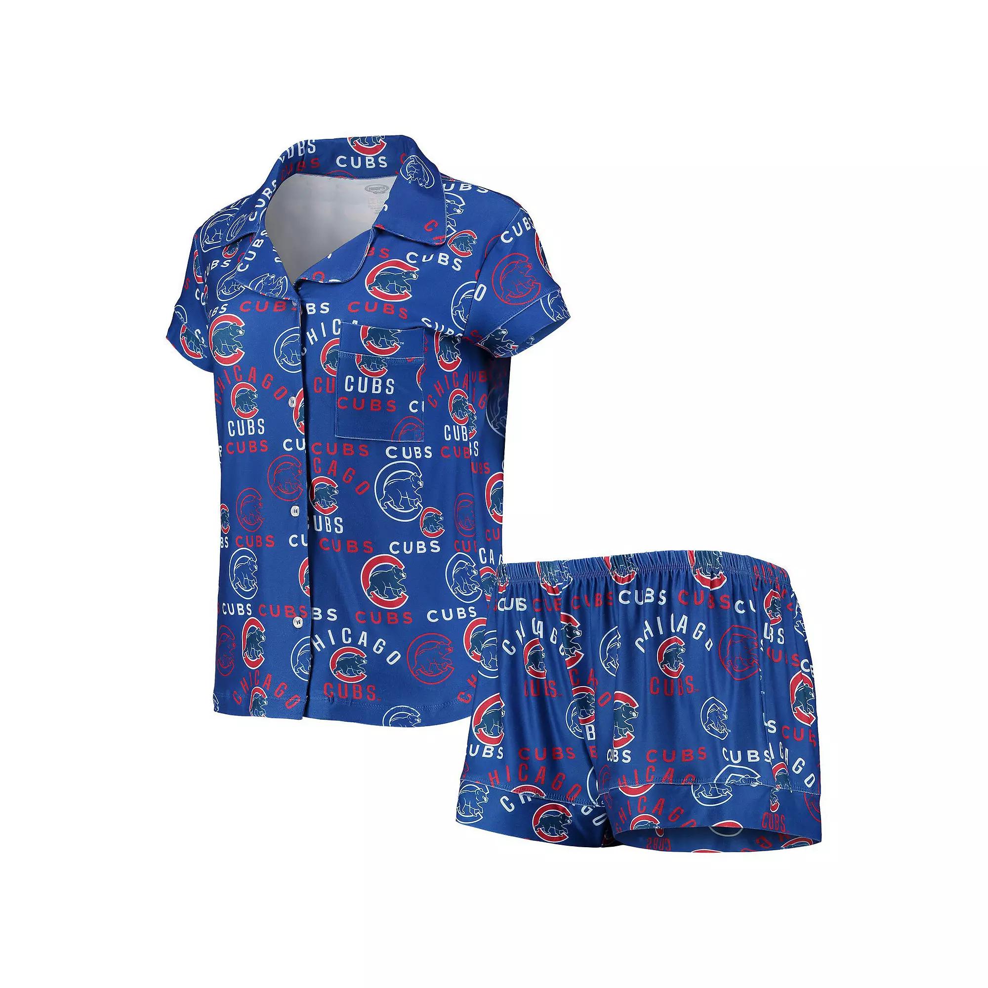 Women's Concepts Sport Royal Chicago Cubs Flagship Allover Print Top & Shorts Sleep Set,  Product Image