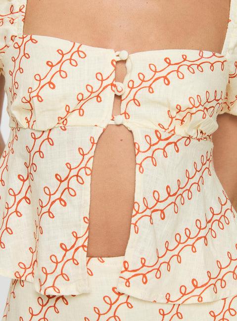 Passionfruit Linen Blend Top Multi Product Image