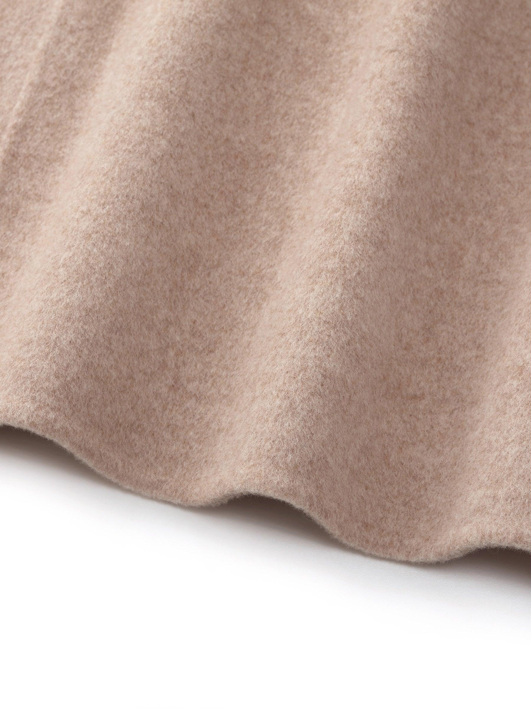 Cashmere Wool Blend Funnel Neck Women Coat Product Image