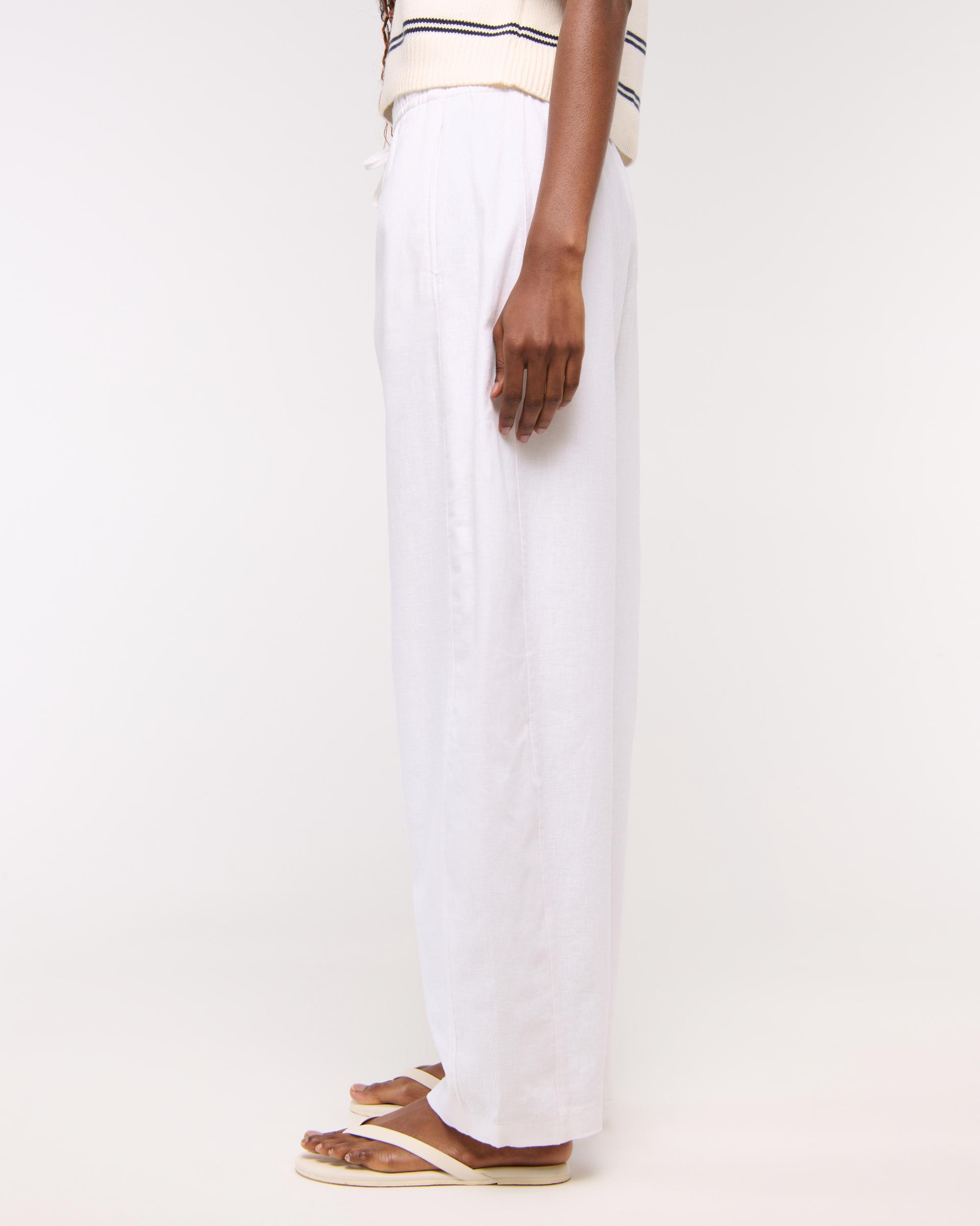 Linen-Blend Barrel Pull-On Pant Product Image