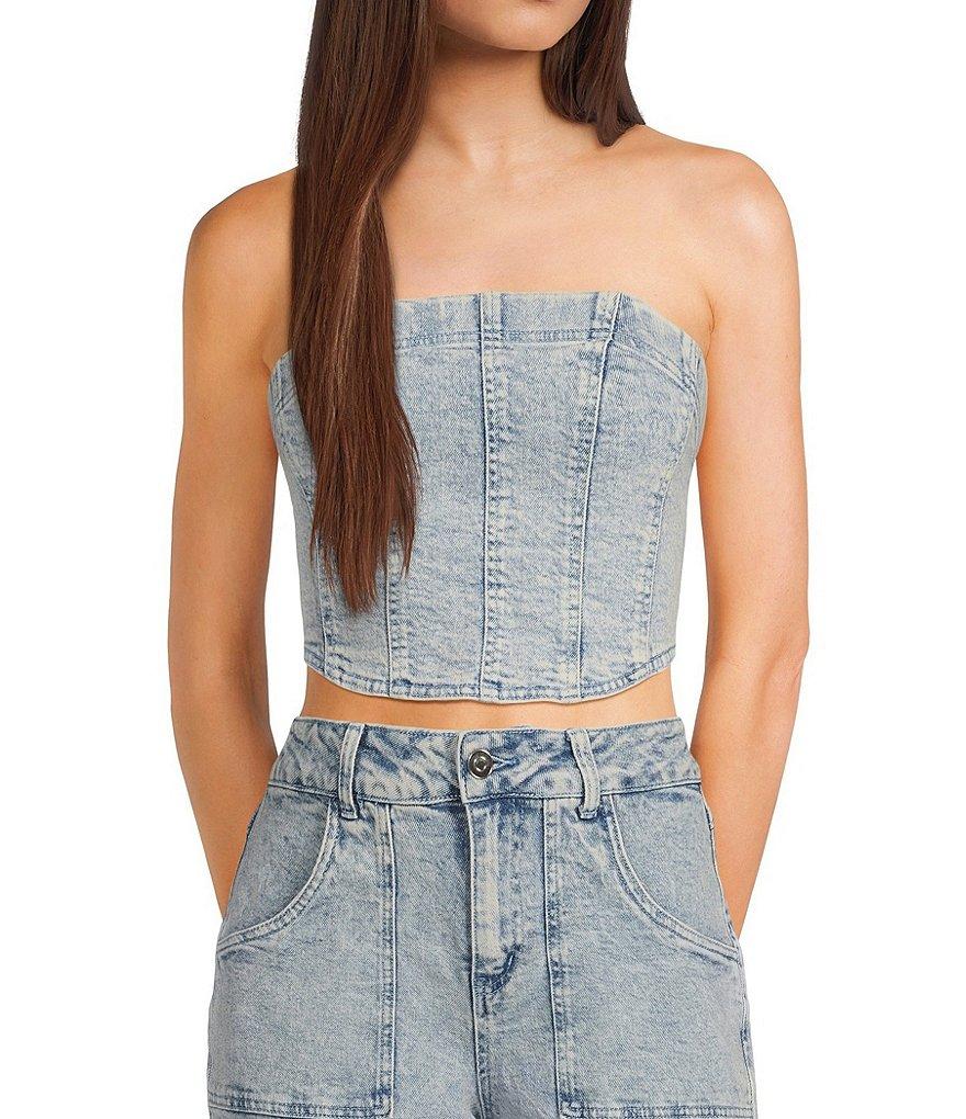 GB Strapless Denim Top Product Image