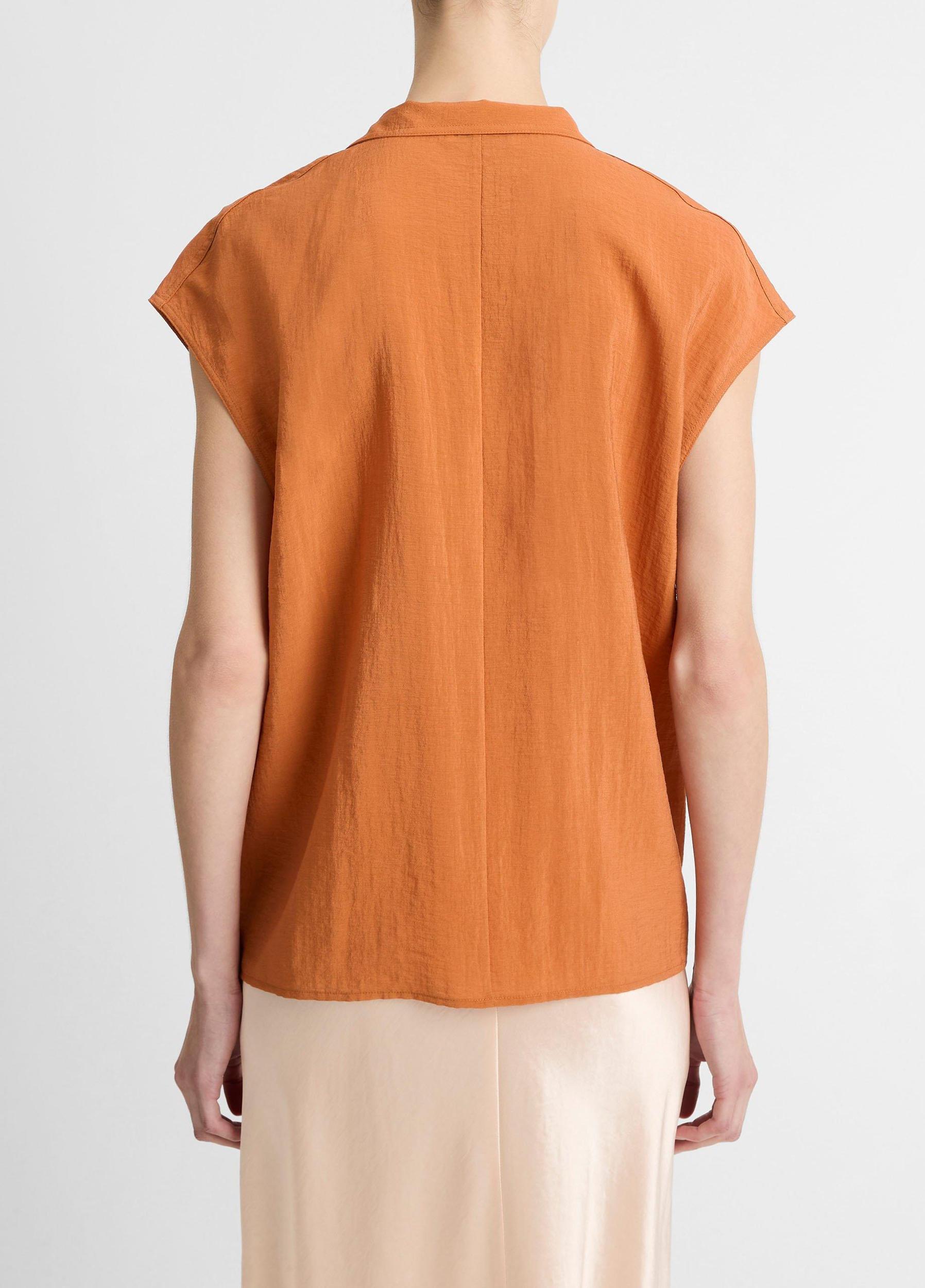 Voile Cap-Sleeve Blouse Product Image