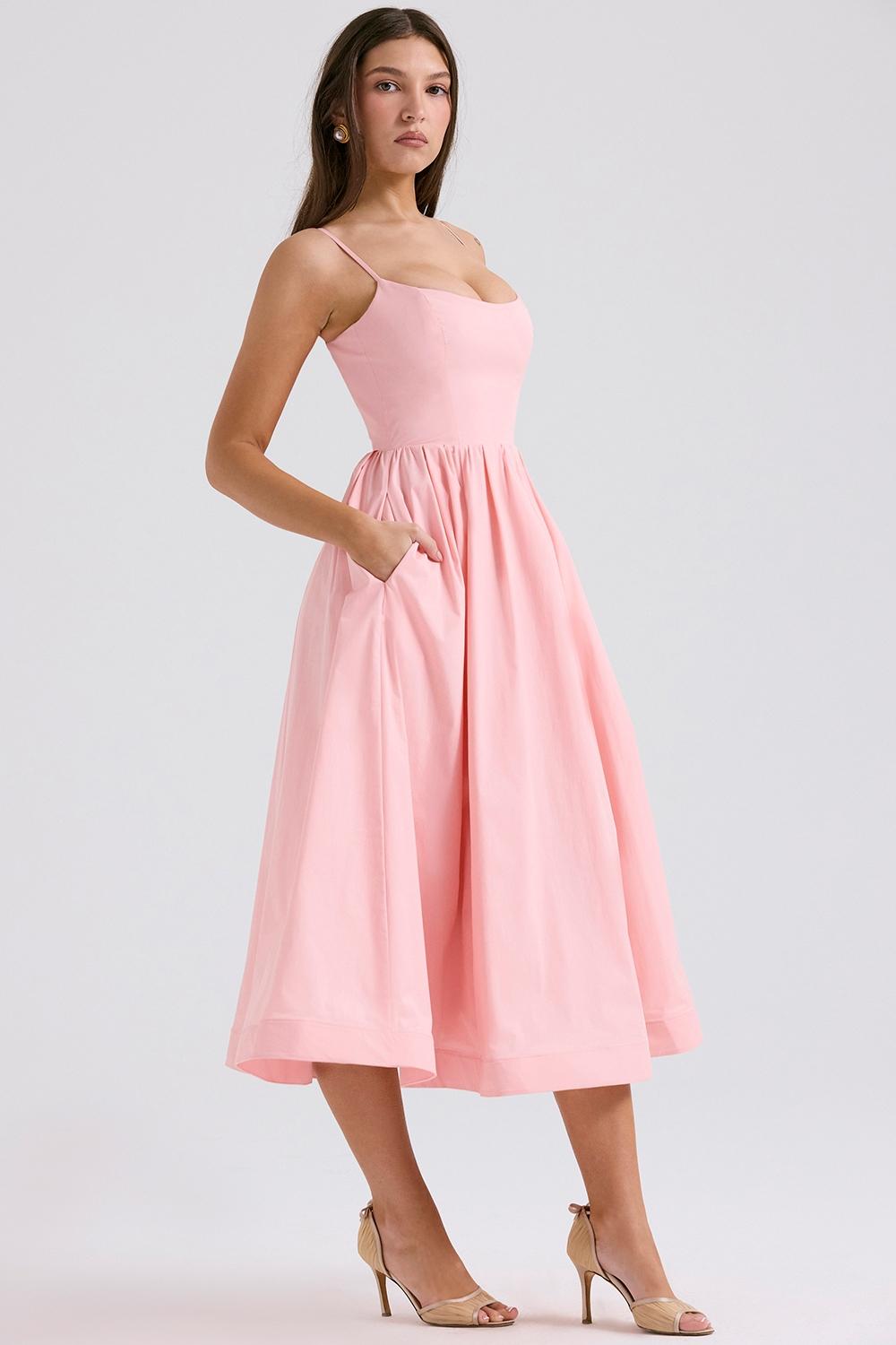 Lolita  rose pink cotton corset sundress Product Image