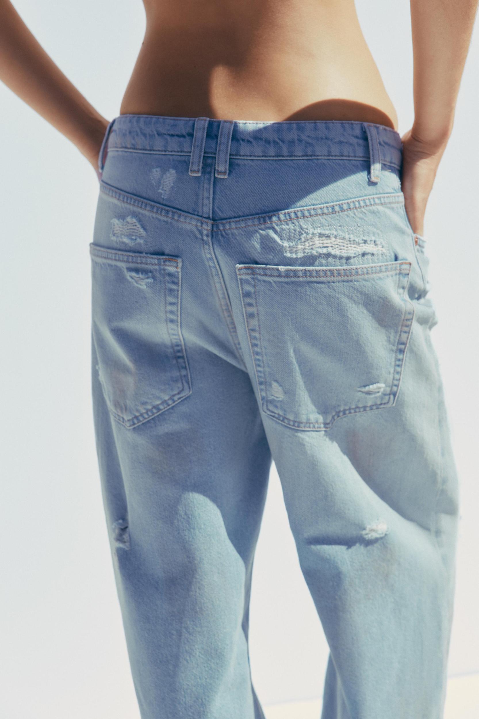 TRF MID-RISE RIPPED BAGGY JEANS Product Image
