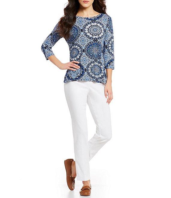 Ruby Rd. Extra Stretch Denim Straight Leg Ankle Pull-On Pants Product Image