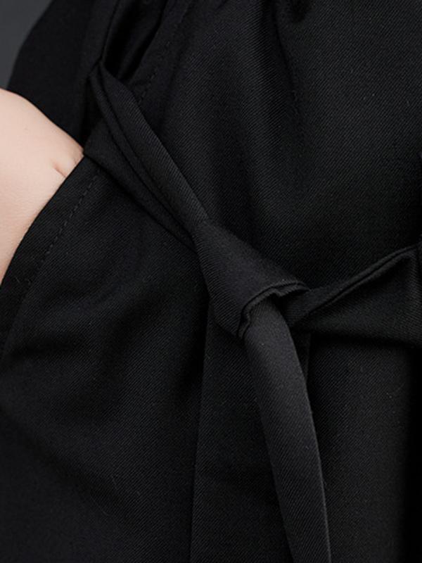 Wide Leg Loose Drawstring Solid Color Casual Pants Bottoms Culotte Product Image