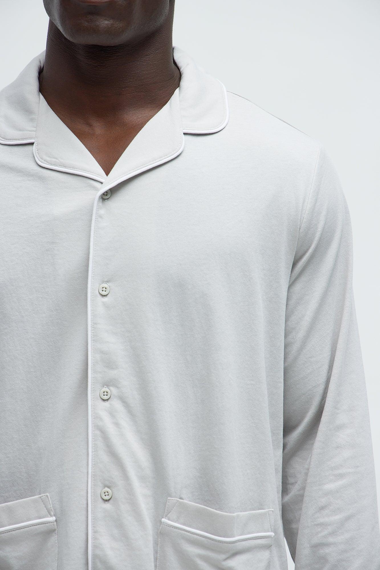 Modern Relaxed Pajama Long Sleeve - Grey Product Image