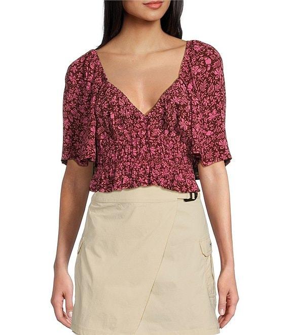 Rip Curl Beach Party Short Sleeve Ditsy Floral Woven Top Product Image