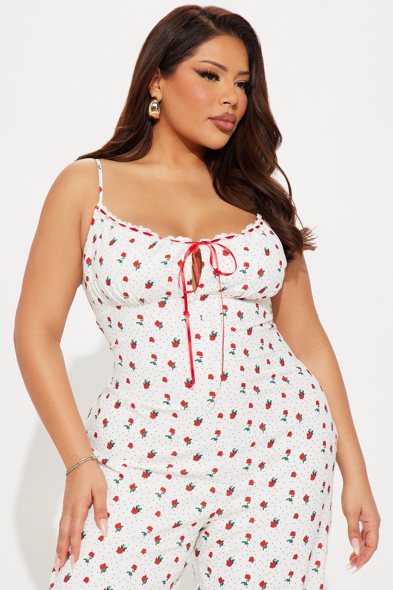 Cherries In The Spring Jumpsuit  - Red/combo Product Image